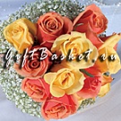 Букет невесты Классика из оранжевых и жёлтых роз